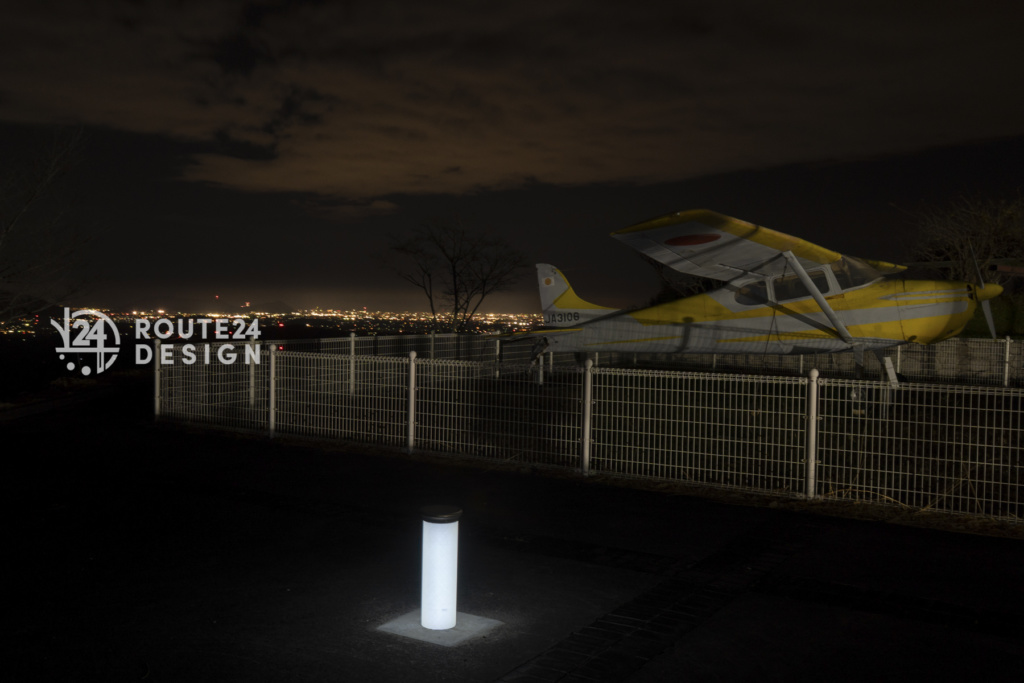 高山航空公園イルミネーションの様子|セスナ170B