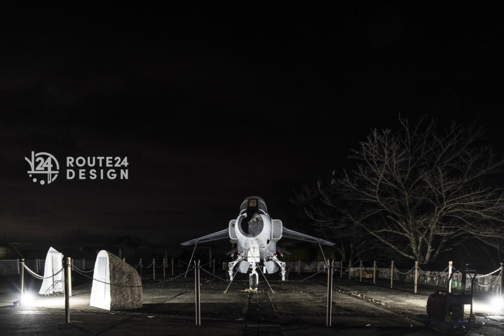 高山航空公園イルミネーションの様子|T-2超音速高等練習機