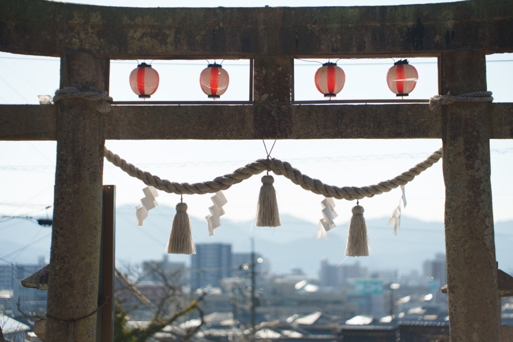 朝倉八幡宮から山口市内を見下ろす